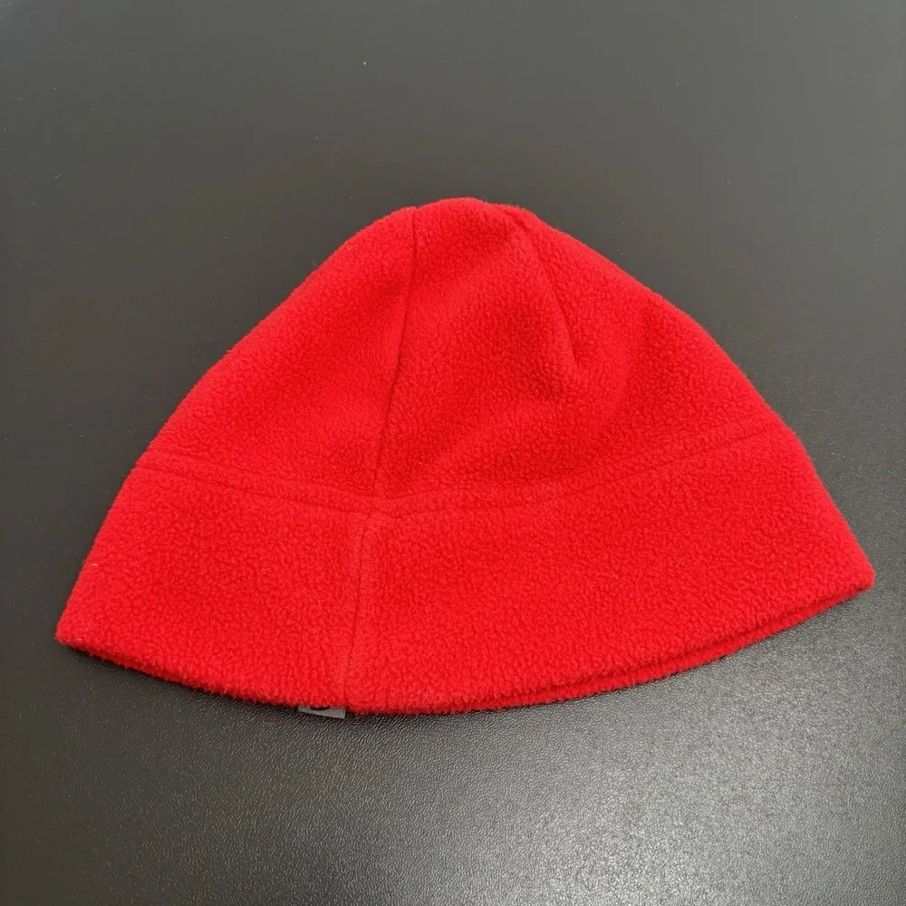 North Face Fleece Beanie‎ Hat Red Youth Sz Small 7/8 Winter Fall Unisex